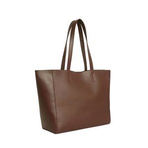 NWT Tan Real Leather lined Designer Tote Bag